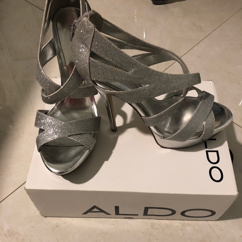 Silver high heels
